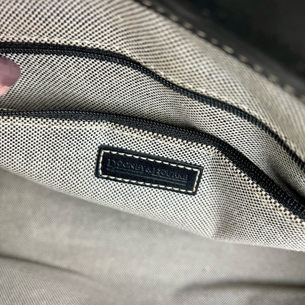 DOONEY & BOURKE Signature Logo Double Pocket Gray & Black Tote Bag - Picture 5 of 7